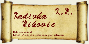 Kadivka Miković vizit kartica